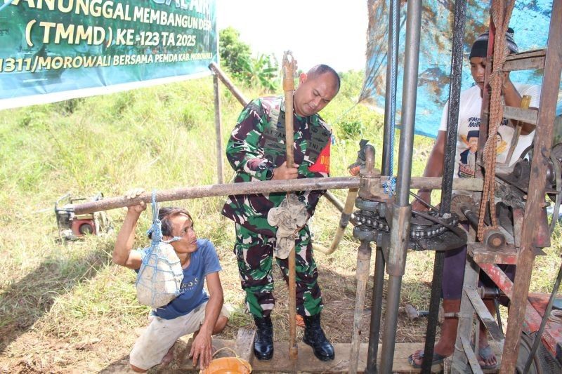 Satgas TMMD Morowali Bangun 5 Sumur Bor, Solusi Air Bersih untuk Warga