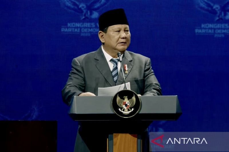 Prabowo Subianto Hadiri Penutupan Kongres Partai Demokrat ke-6