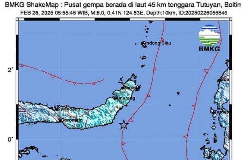 Gempa 6,1 Magnitudo Guncang Tutuyan, Sulawesi Utara: BMKG Pastikan Tak Berpotensi Tsunami