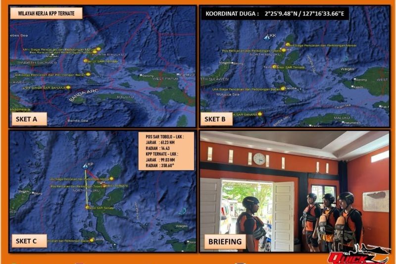 Kapal Penumpang Hilang di Perairan Halmahera Utara, Delapan Orang Dicari Tim SAR Ternate