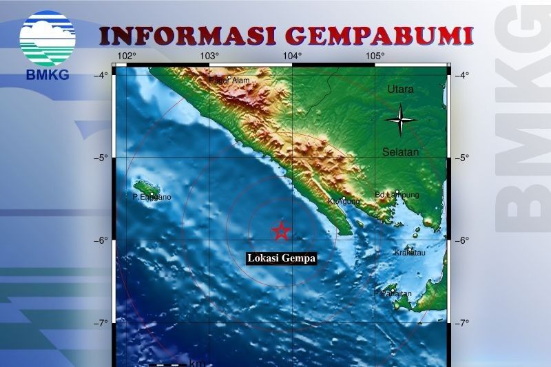 Gempa 4,3 Magnitudo Guncang Pesisir Barat Lampung, Warga Diminta Tetap Waspada