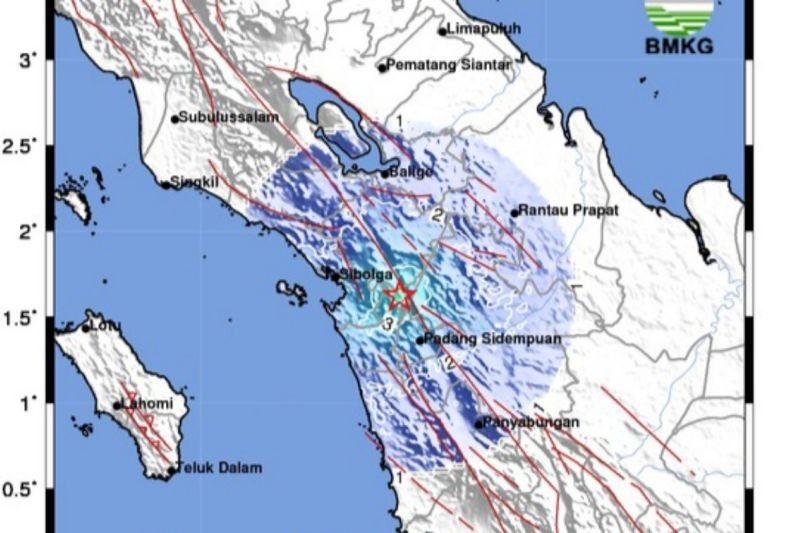 Gempa Magnitudo 4,5 Guncang Sibolga, Akibat Aktivitas Sesar Besar Sumatera