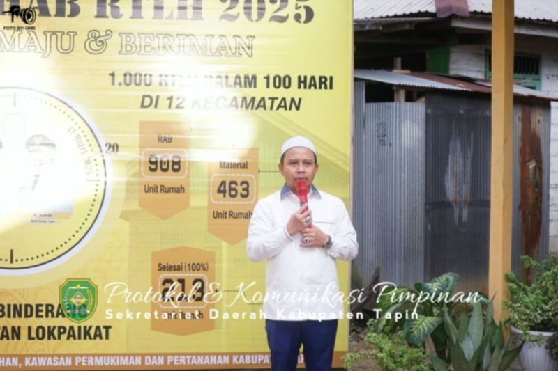 213 Rumah Layak Huni di Tapin Dibangun dalam 20 Hari, Target 1000 Unit dalam 100 Hari