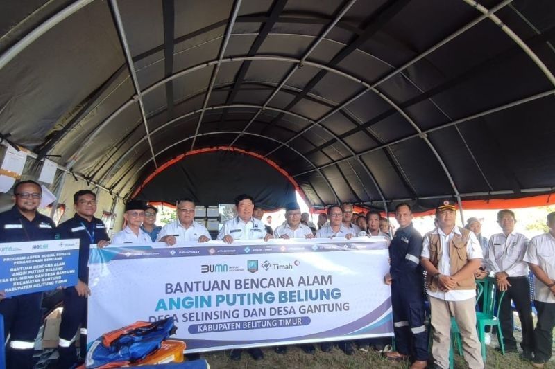 PT Timah Salurkan Bantuan untuk Korban Puting Beliung di Belitung Timur