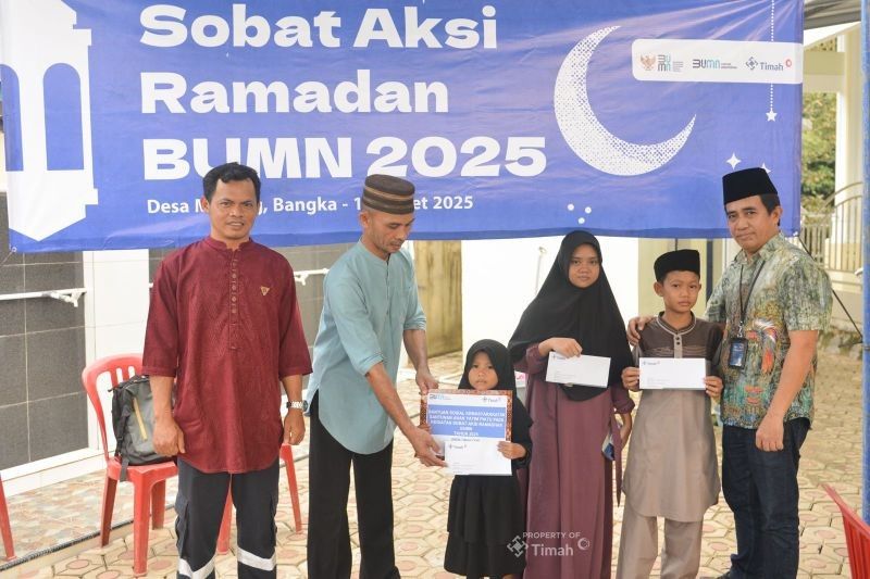 Sobat Aksi Ramadan: PT Timah Santuni Puluhan Anak Yatim di Bangka Barat