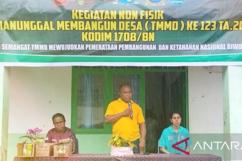 Satgas TMMD Biak Edukasi Warga Kbusdori Cegah Stunting dan Bahaya Narkoba