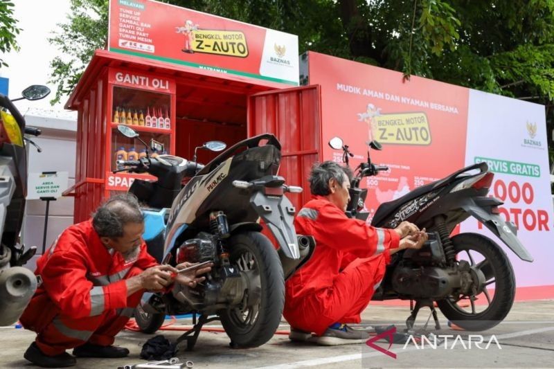 Baznas Siapkan Servis Motor Gratis untuk Mudik Lebaran yang Aman dan Nyaman