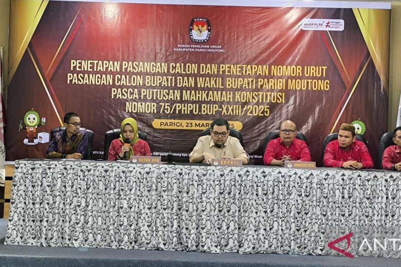 KPU Tetapkan Empat Paslon Ikuti PSU Pilkada Parigi Moutong