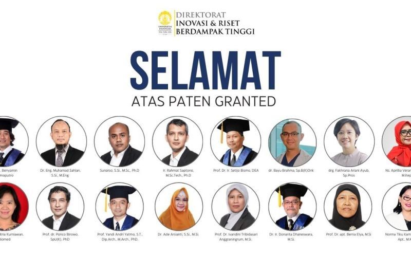 19 Invensi Peneliti UI Raih Paten DJKI: Terobosan di Berbagai Bidang