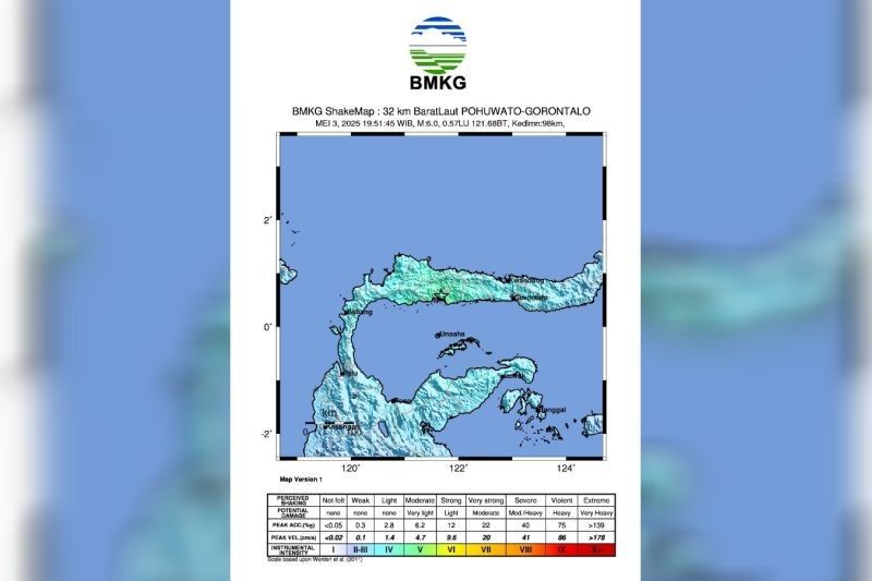 Gempa M6,0 Guncang Pohuwato, Gorontalo: BMKG Pastikan Tak Berpotensi Tsunami