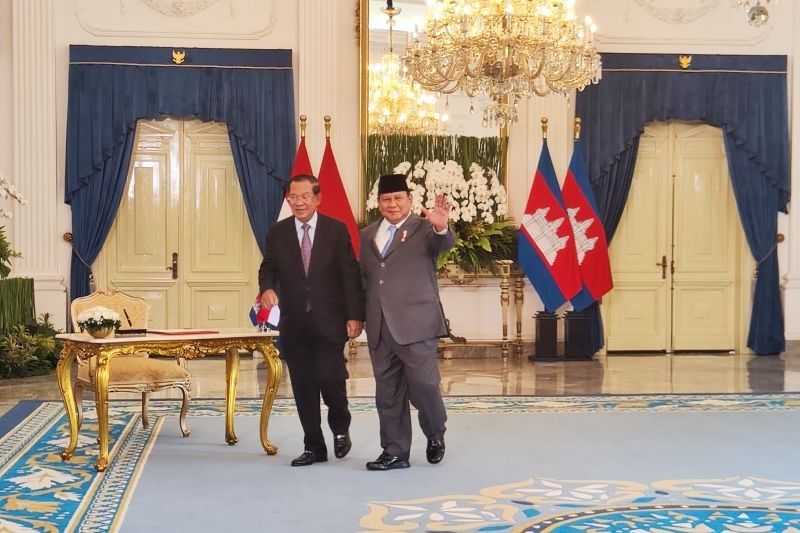 Prabowo Subianto Jamu Presiden Senat Kamboja di Istana Merdeka