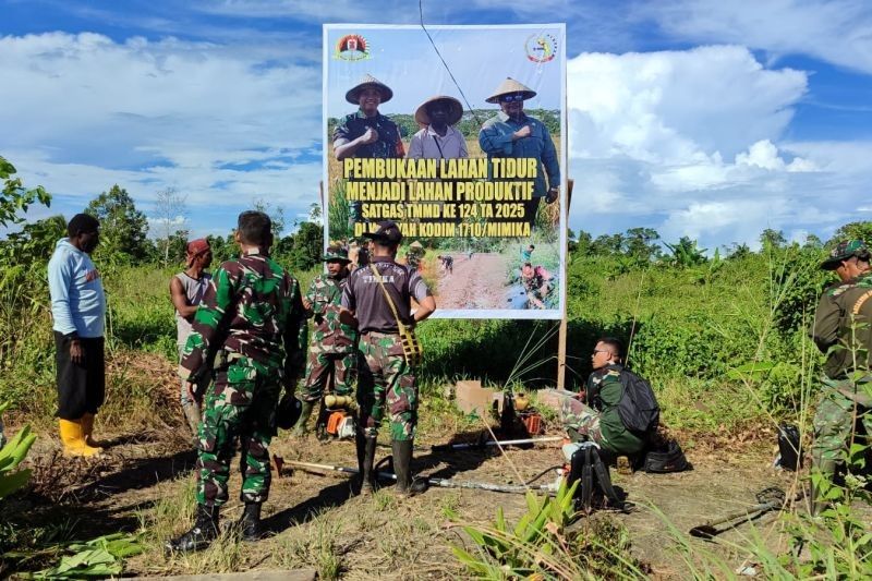 Kodim 1710/Mimika Sulap Lahan Tidur Jadi Pertanian Produktif di Kampung Naena Muktipura