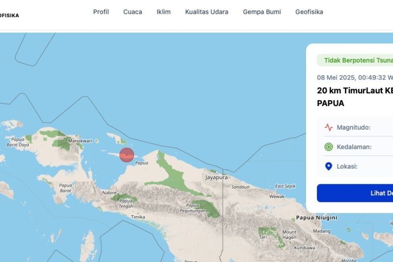 Gempa Magnitudo 5,1 Guncang Kepulauan Yapen, Papua: BMKG Pastikan Tak Berpotensi Tsunami