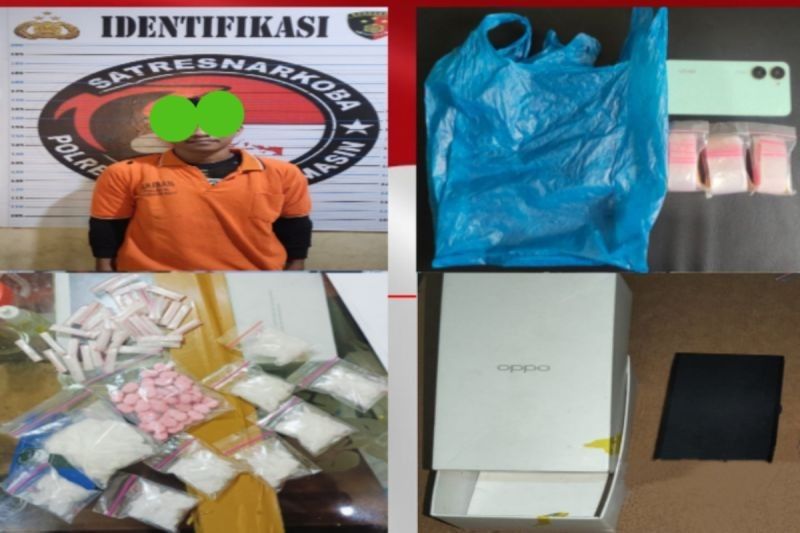 Buruh Harian Lepas di Banjarmasin Ditangkap, 60 Gram Sabu dan 40 Butir Ekstasi Disita