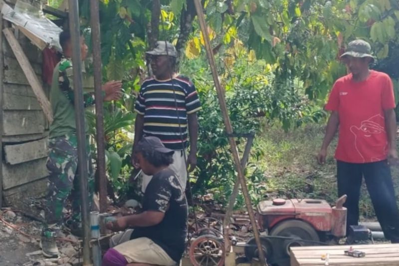 Kodim 1710/Mimika Bangun 5 Sumur Bor di Distrik Iwaka, Papua Tengah: Wujud Sinergi TNI-Polri untuk Masyarakat