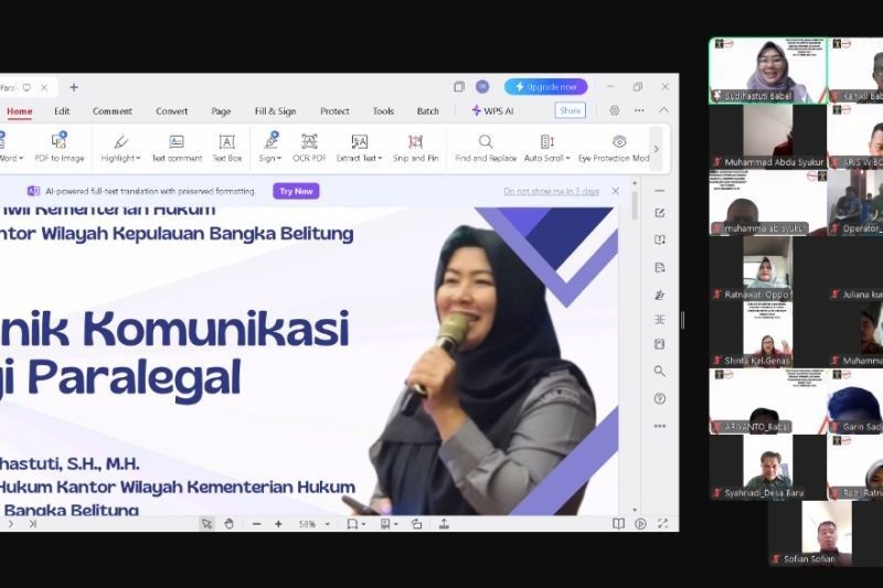 33 Anggota Kadarkum Babel Ikuti Pelatihan Paralegal, Akses Keadilan Makin Mudah