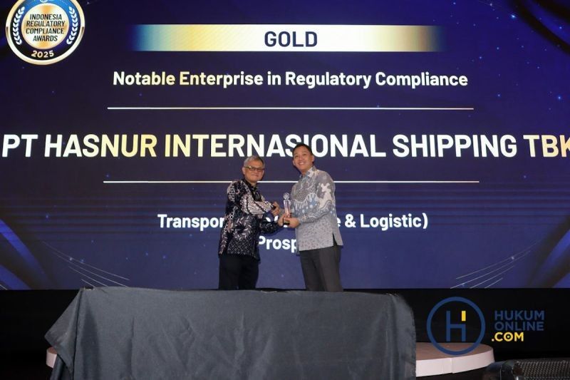 PT Hasnur Internasional Shipping Raih Penghargaan Gold atas Kepatuhan Regulasi