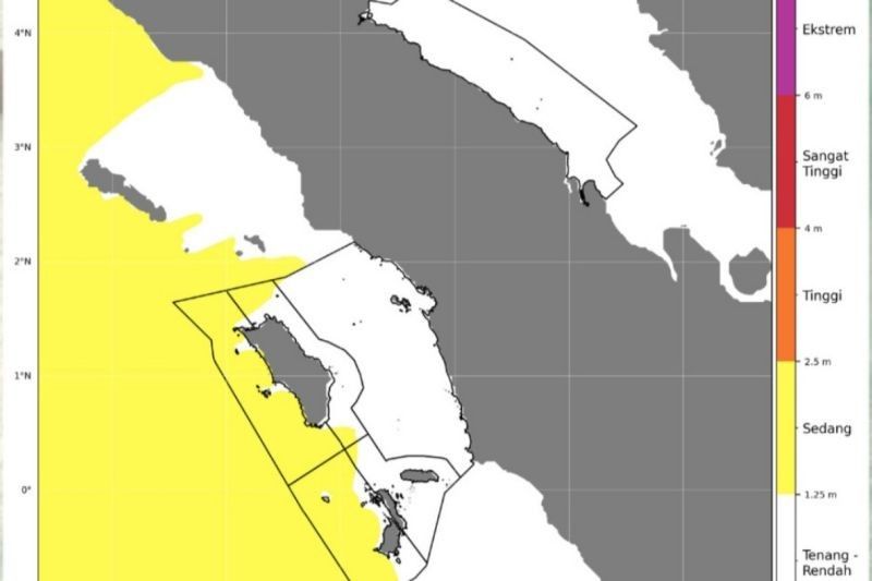 BMKG Peringatkan Potensi Gelombang Tinggi 2,5 Meter di Perairan Nias