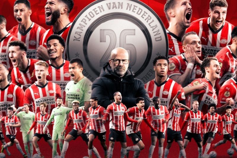 PSV Eindhoven Juara Liga Belanda 2024/25, Singkirkan Ajax Amsterdam