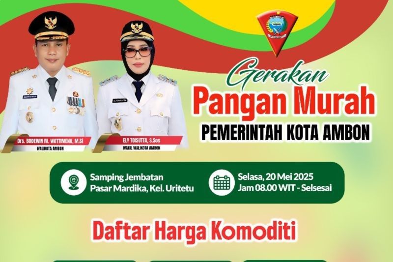 Pemkot Ambon Gelar Gerakan Pangan Murah untuk Stabilkan Harga