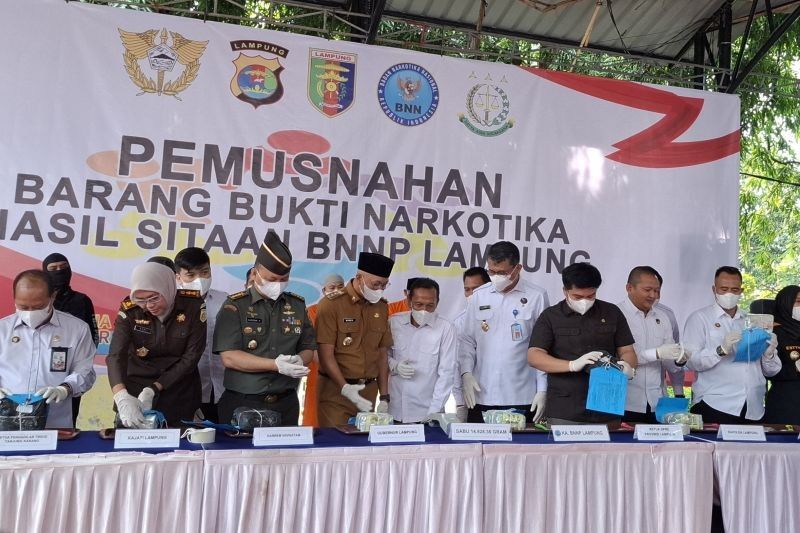 BNNP Lampung Musnahkan 14,9 Kg Sabu Jaringan Aceh-Mesuji, Selamatkan 250 Ribu Jiwa