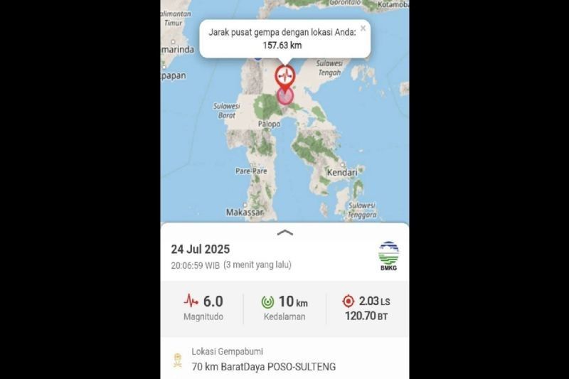 Gempa Poso Magnitudo 6,0: Ternyata Gempa Dangkal Akibat Sesar Aktif, Tidak Berpotensi Tsunami