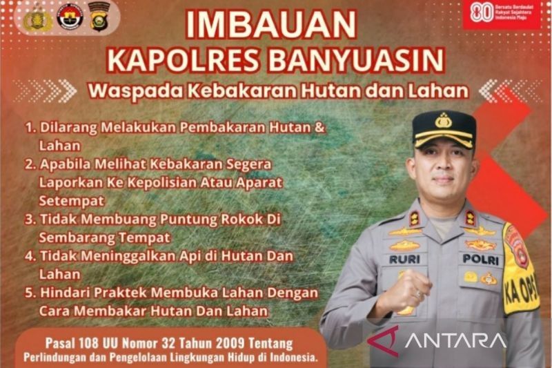 Tahukah Anda, Denda Bakar Lahan Bisa Rp10 Miliar? Polres Banyuasin Gencarkan Sosialisasi Larangan Bakar Lahan Jelang Puncak Kemarau