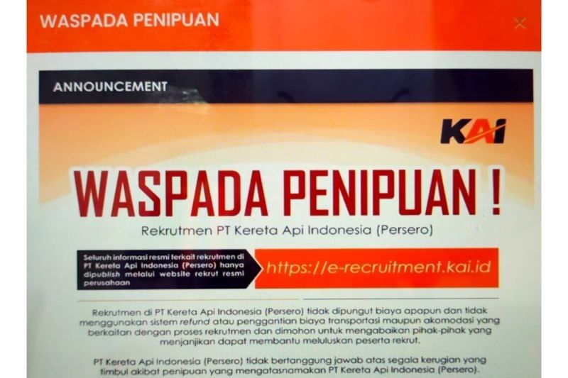 Waspada Modus Penipuan Rekrutmen Kerja PT KAI: Ternyata Tidak Dipungut Biaya Sepeser Pun!