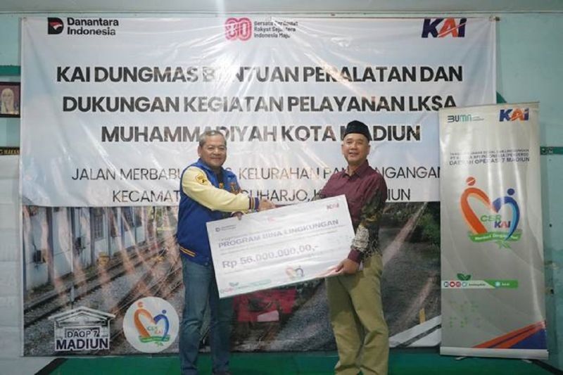 KAI Daop 7 Madiun Salurkan Bantuan TJSL Rp56 Juta, Dukung Pelayanan LKSA Muhammadiyah