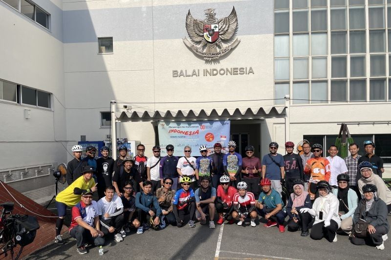 Merayakan Kemerdekaan, Puluhan WNI di Jepang Gelar Gowes Santai Jelang HUT ke-80 RI