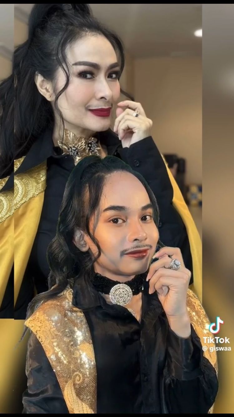 Pria Gondrong Berkumis Ini Cosplay Jadi Iis Dahlia Lengkap dengan Bajunya, Warganet: Susah Bedainnya