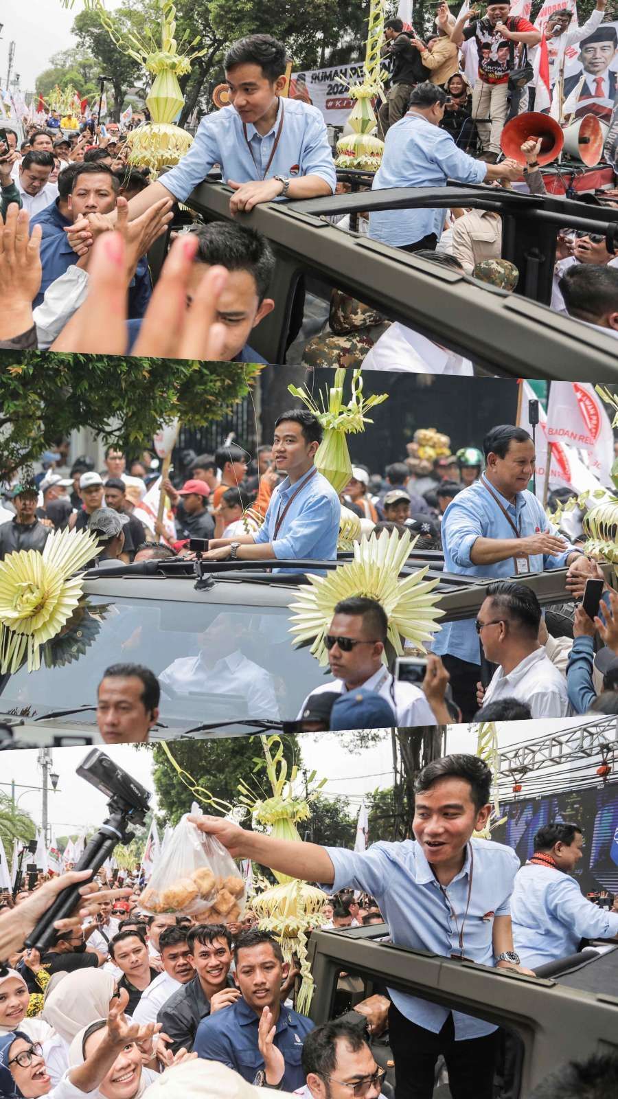 FOTO: Penampakan Prabowo-Gibran Diarak Naik Maung Saat Daftar Pilpres ke KPU