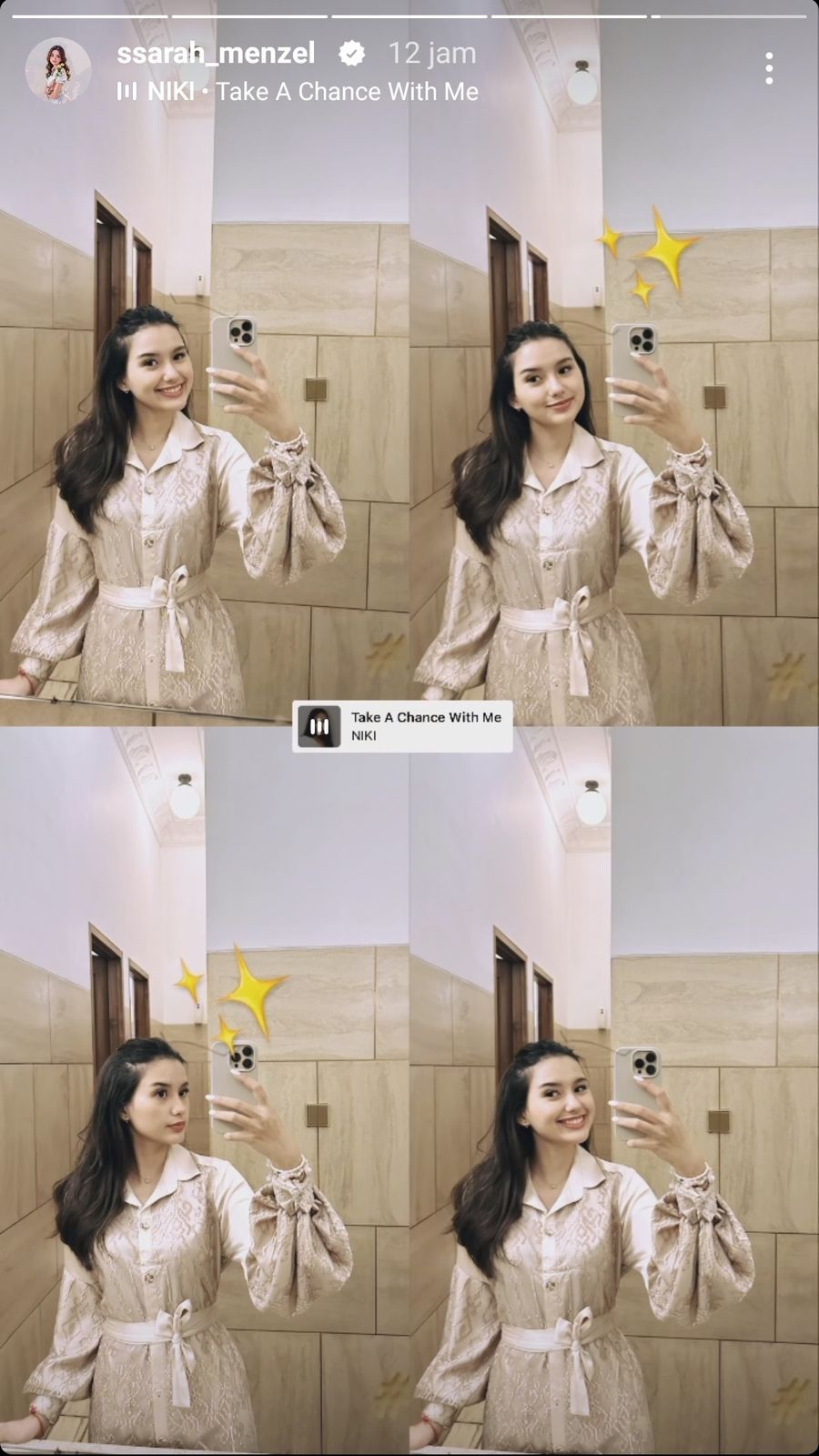 Beda Agama, Potret Cantik Sarah Menzel Pakai Kerudung Hadiri Acara Pengajian Bareng Keluarga Azriel Hermansyah