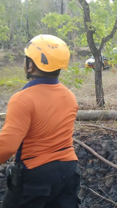 Api di Lereng Gunung Agung Belum Padam Sepenuhnya, Hampir Merembet ke Pura dan Rumah Warga