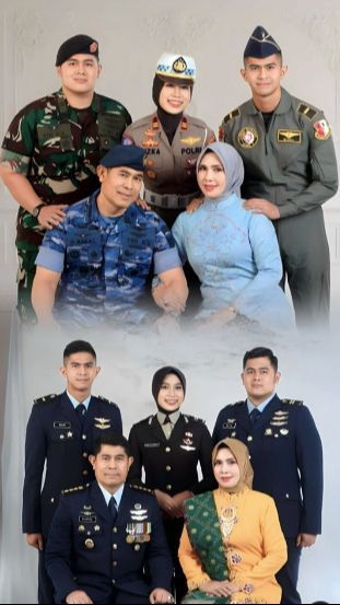 Potret Satu Keluarga ini Perwira TNI-Polri, Ayah Kolonel, 2 Putra Letnan & 1 Putri Iptu