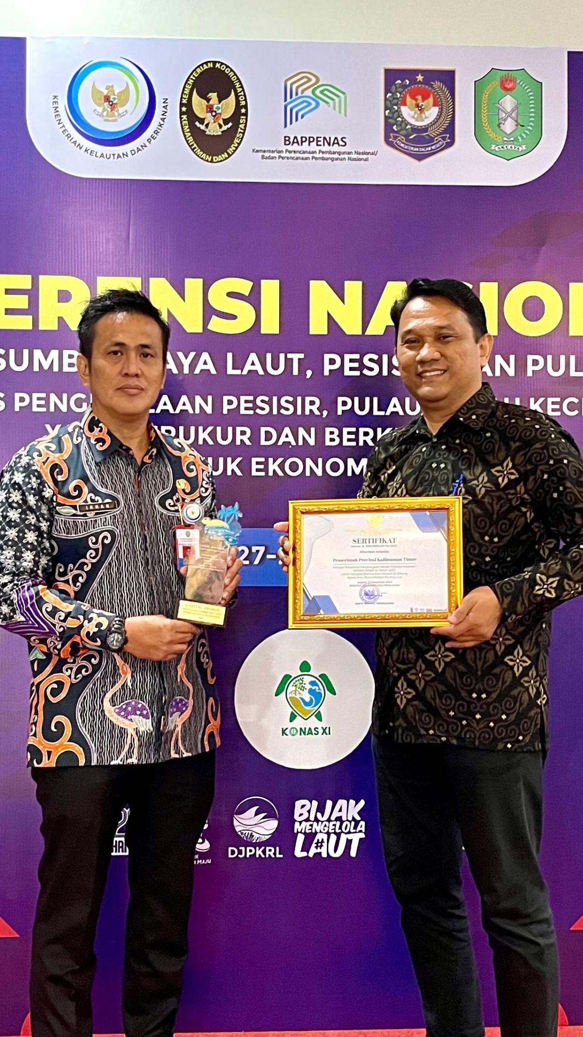 Kaltim Raih Peringkat Pertama Nasional Kategori Pemanfaatan Ruang Laut di Coastal Awards 2023