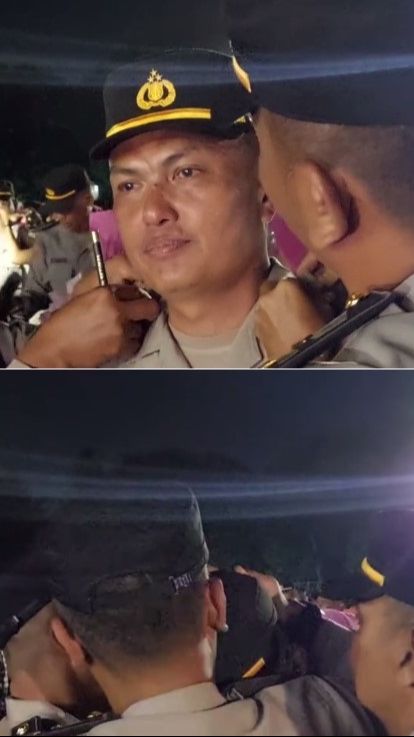 Viral Momen Haru Pemasangan Pangkat Perwira, Para Sahabat Gantikan Peran Istri Polisi yang Meninggal Dunia