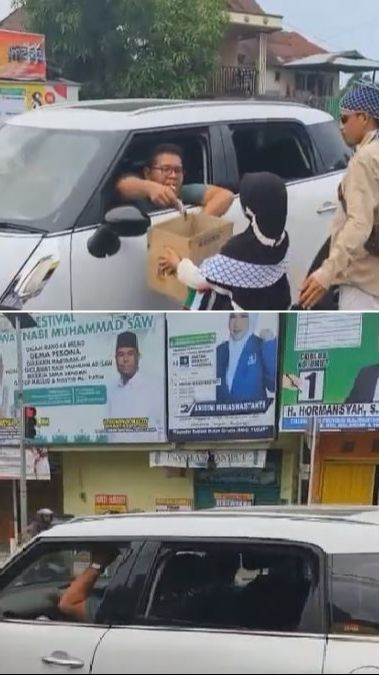 Sedang Santai di Jalan, Aksi Pengendara Mobil Beri Rp 10 Juta untuk Sumbangan Palestina Ini Curi Perhatian