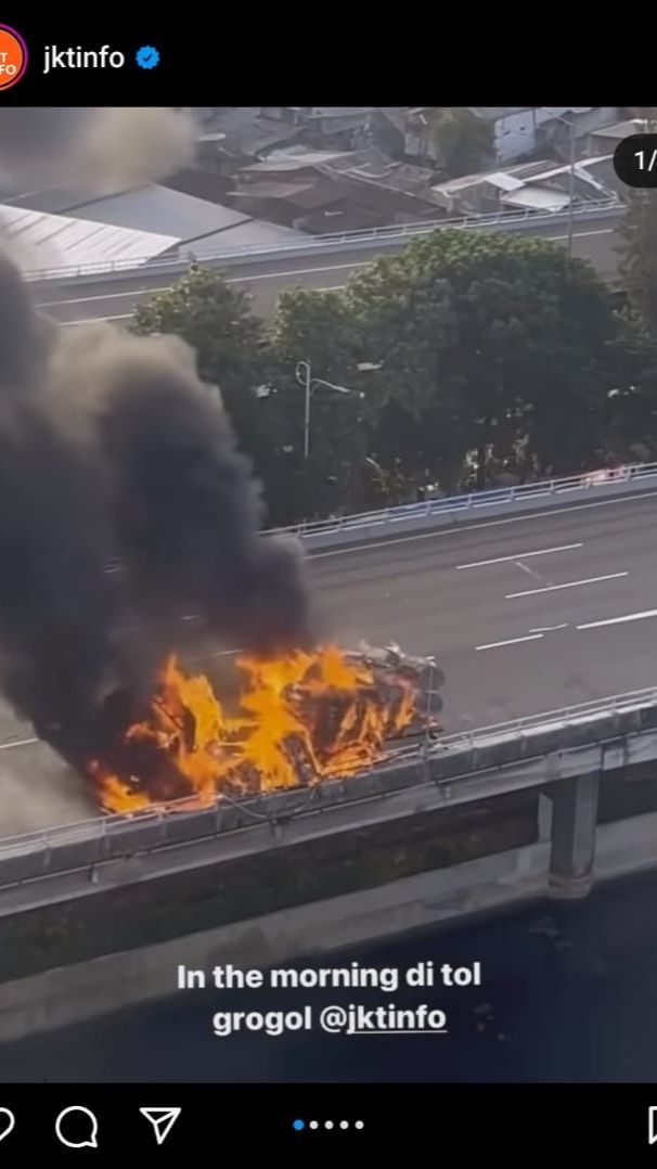 Viral Truk terbakar di KM 16 Tol Dalam Kota, Ternyata Ini Penyebabnya