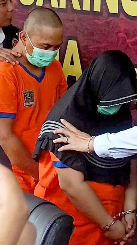 Pasutri asal Tanjung Balai Sumut Edarkan 1,17 Kg Sabu di Surabaya