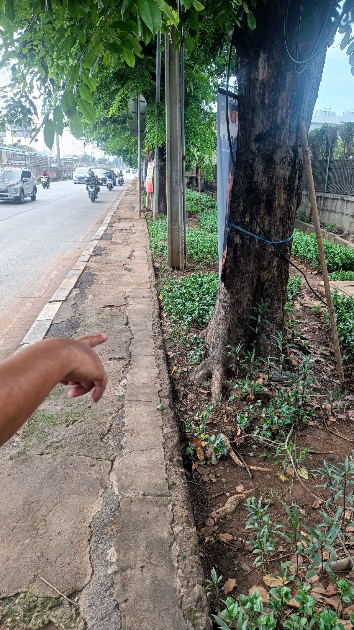 Cerita Saksi Atas Insiden Leher Pemotor Terjerat Baliho Caleg PSI hingga Terjadi Kecelakaan di Kembangan