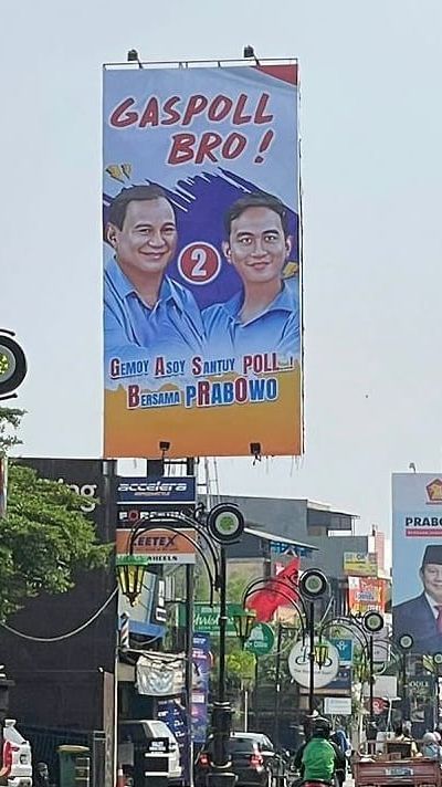 Baliho Prabowo-Gibran ‘Gaspoll Bro’ Bertebaran di Kota Depok