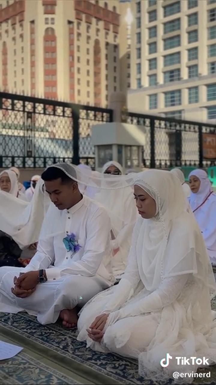 Viral Wanita Unggah Momen Pernikahan di Halaman Masjid Nabawi, Bikin Iri Warganet