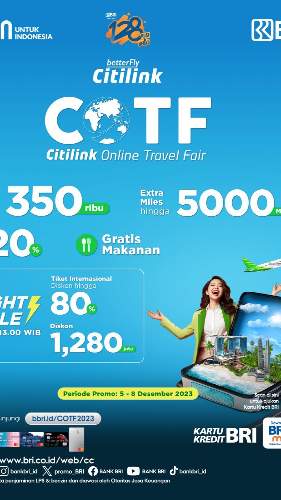 Banyak Promo Meriah! BRI dan Citilink Gelar Online Travel Fair