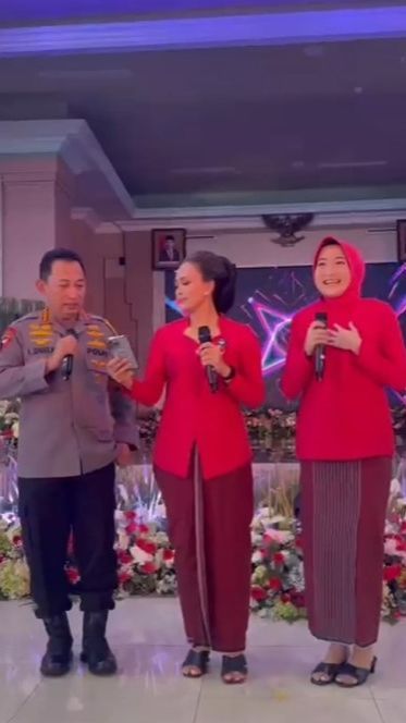 Gaya Asyik Kapolri & Istri Nyanyi 'Cendol Dawet', Duet sama Yeni Inka Pedangdut jadi Bhayangkari