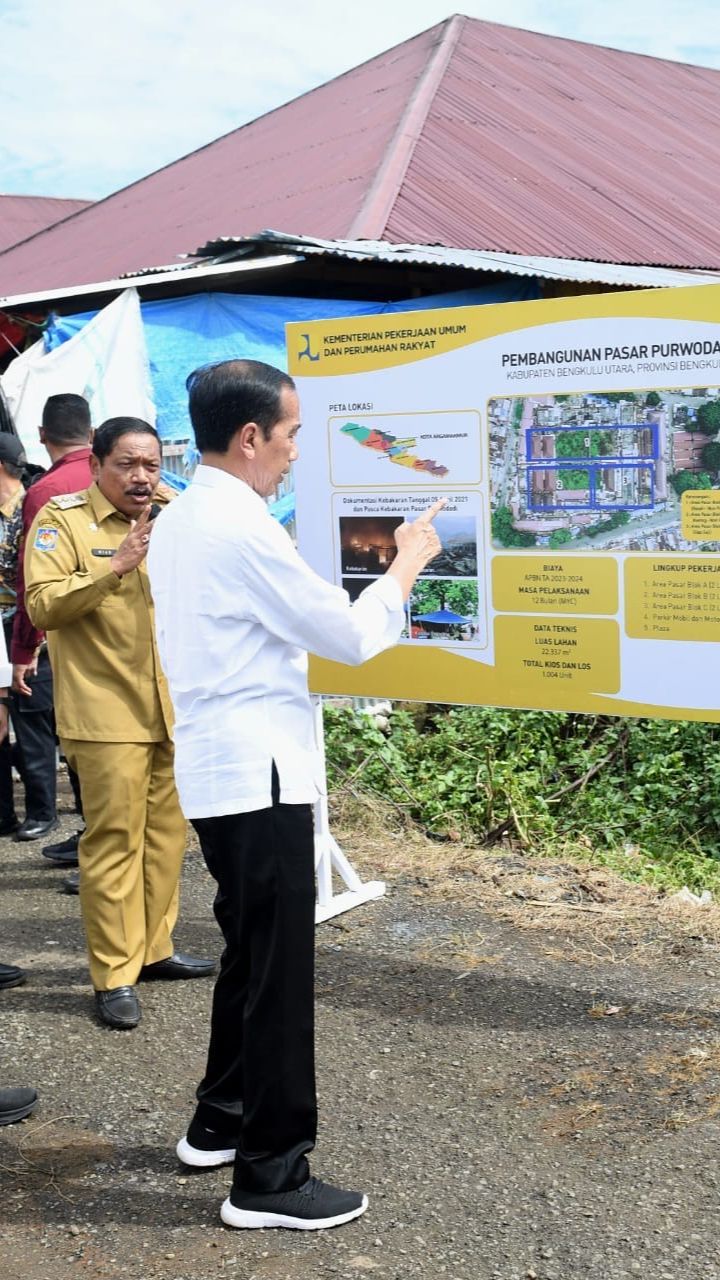 Jokowi Targetkan Revitalisasi Pasar Purwodadi Bengkulu Selesai Awal 2024