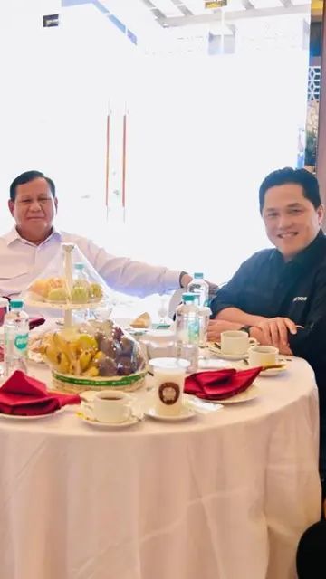 Prabowo, Ganjar, Erick Thohir dan Gibran Duduk Satu Meja, Ini Bocoran Isi Pertemuan