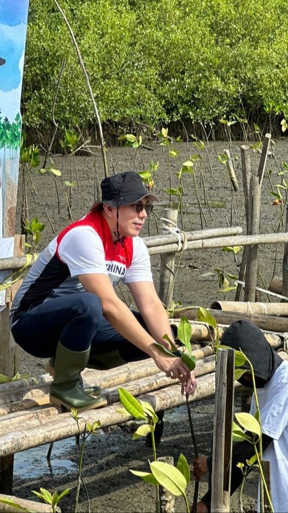 Potret Penanaman 1.000 Mangrove untuk Kurangi Emisi Karbon dan Bisnis Berkelanjutan