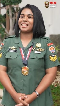 Sosok Cantik Serka Carlelis Manusama, Penembak Jitu dari TNI AD Hebatnya Tiada Tanding