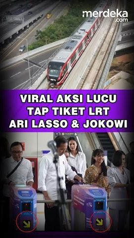 Viral Aksi Lucu Tap Tiket LRT Ari Lasso dan Jokowi